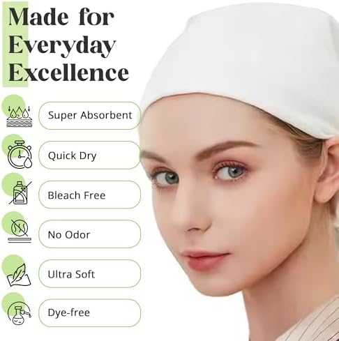 DAVELEN Disposable Large Luxury Towels (50-Count) Spa and Salon Quality Softness for Guests, Clients | Hair, Face, Body Use | Luxurious Comfort, Ecofriendly | Towels Size: 31.5” x 15 (white)