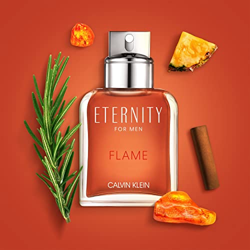 Calvin Klein Eternity Flame Eau De Toilette for Men - With Notes of Amber & LeatherLong Lasting Fragrance 3.4 Fl. Oz