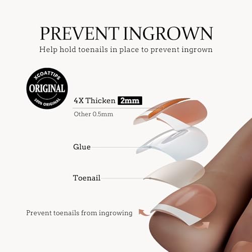 BTArtboxnails XCOATTIPS Toe Nail Tips - Short French Tip Press On Toenails, 160Pcs Pink Soft Gel Toe Nail Tips, Soak Off Fake Toe Nail Extensions