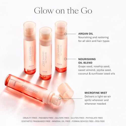 Josie Maran Argan Layering Kit - Whipped Argan Oil Body Butter Gift Set with Prosperity Body Mist - All Over Body Glow, Intense Hydration & Absorbs Quickly - Vanilla Pear (2 Piece Set)