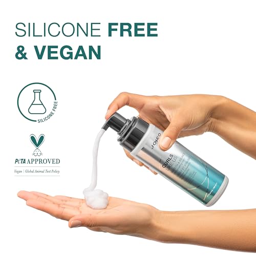 Joico Curls Like Us Smooth & Bounce Curl Hydrating Foam | For Curly Hair | Reduce Frizz | Enhance Curl Patterns | 72-Hour Humidity Protection | With Moringa Seed & Algae Oil | 6.7 Fl Oz