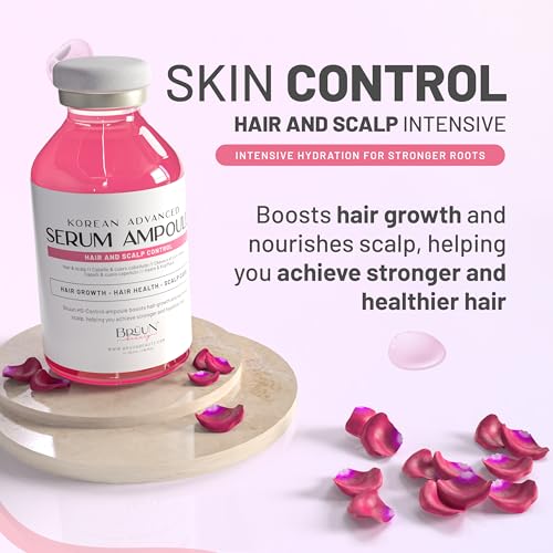 BRÜUN HS - Control Hair and Scalp Ampoule Serum – Korean Serum Booster For Hair Growth Use without Derma Pen Skin Care Serum 1.18 fl.oz