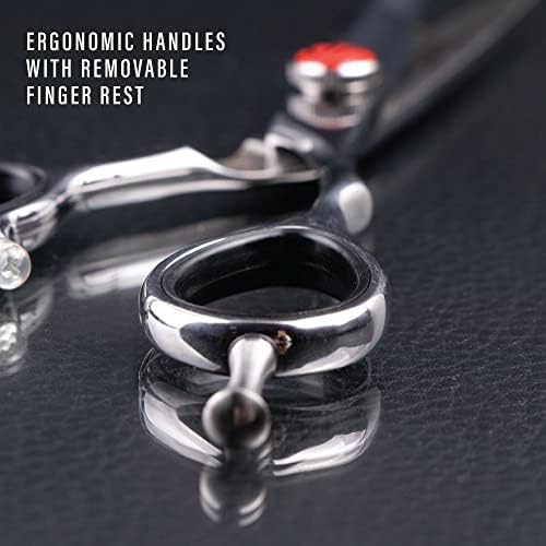 Katana Classic Professional 6.5" Shear Set by Tokko Shears, Premium 440C Japanese Steel Regular and Thinning Scissors for Barbers and Salon Professionals