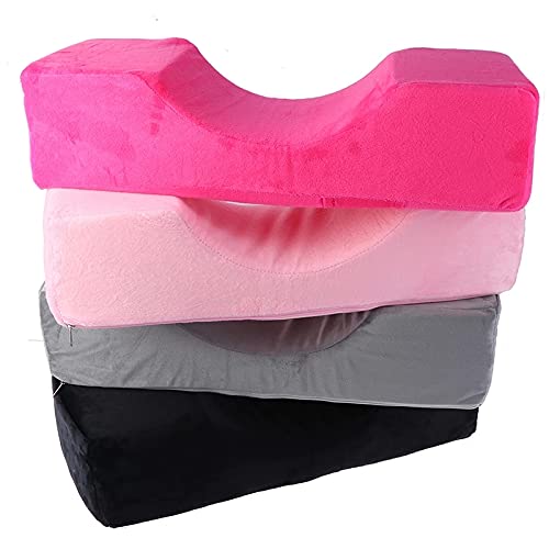 HOKY, Lash Pillow Neck Support Eyelash Pillow Soft Grafting Eyelashes Memory Foam Eyelash Extension Pillow With Pocket Makeup Salon (Pink)