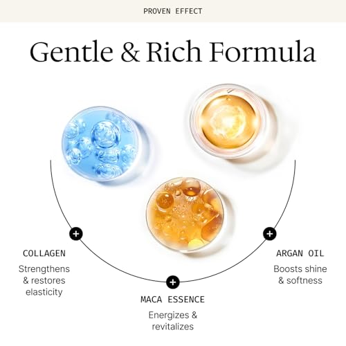 Collagen Hair Treatment Deep Repair Conditioning Argan Oil Collagen Hair Mask Essence for Dry Damaged Hair All Hair Types 16.90 oz 500ml