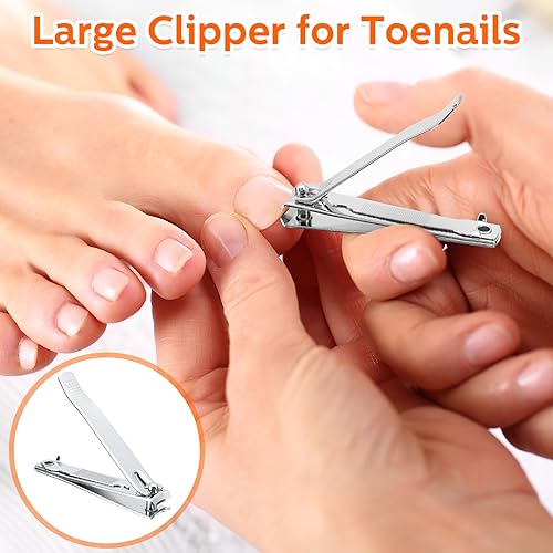 Lasnten 60 Pcs Nail Clipper Set Stainless Steel Fingernail and Toenail Clippers Individually Wrapped Nail Cutters Bulk, Large and Small