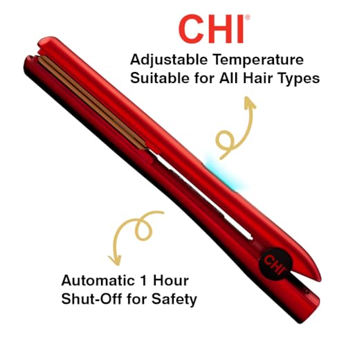 CHI Original Digital Ceramic Hair Straightener 1", Hairstyling Iron, Delivers Shiny Smooth Results, Even Heat for Less Damage, Midnight Matte Black