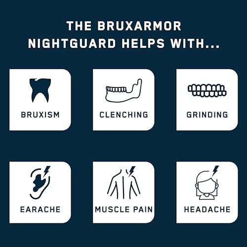 BruxArmor Nightguard - Bruxism Mouth Guard for Bruxism Relief and Grinding Relief, Professional Custom Fit Brux Night Guard, 2 Pack (Blue)