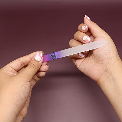 Bona Fide Beauty Czech Glass Nail Files Set - 10-Piece Crystal Nail Files Set in Sleeves, Bulk Nail Files from The EU (Multicolor)