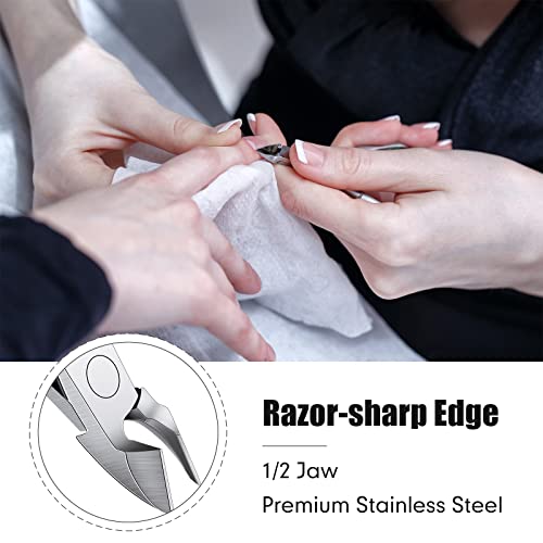 Chumia 20 Pcs Cuticle Trimmer Stainless Steel Cuticle Nippers, Nail Edge Cutter Clippers Dead Skin Trimmer Pointed Pedicure Manicure Nipper Remover Care Tools Bulk for Fingernails Toenails(Silver)