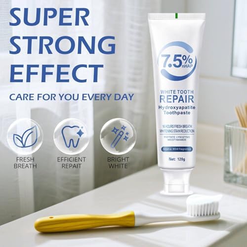 Hydroxyapatite Toothpastes for Enamel Protection and Tooth Strengthening, Gentle Mint, Safe for Sensitive Teeth, Daily Oral Care for Fresh Breath & Oral Health (3)