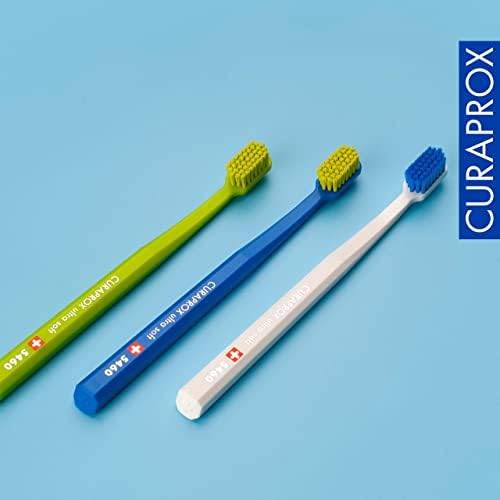 Curaprox CS 5460 Ultra-Soft Toothbrush – for Sensitive Teeth & Gums | Gentle Plaque Removal | 3-Pack |Random Colour