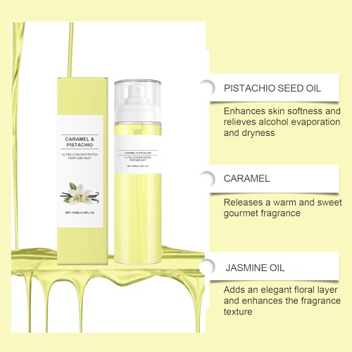 Caramel Vanilla Ultra-Concentrated Perfume Mist, Concentrated Women Fragrance Oil, Sensual Fragrances Strawberrys Cloud, Caramel Vanilla Perfume, Long-Lasting Body Spray (1pcs)