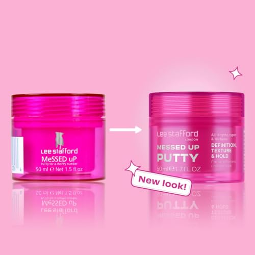 Lee Stafford Hair Styling Pomade | Messed Up Putty - Lighweight, Pliable Shaping Wax Paste, All Lengths, Firm Hold for Texturizing & Definition, Flyaway Tamer, Smoothing Slick Back, Men & Women