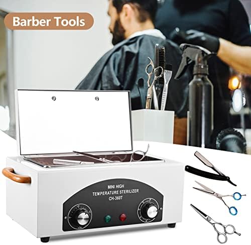 High Temperature Sterilizer Autoclave Machine 110V 300W Nail Tool Sterilizer Dry Heat Sterilizer Dental Tool Sterilizer esterilizador de manicura 1.5L Salon Equipment for Metal Tools with Handle