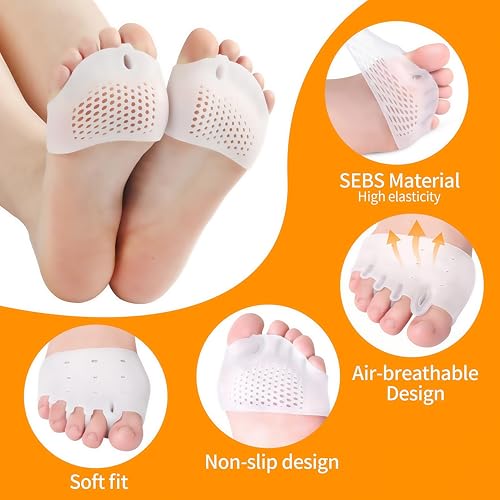 Hyggear Silicone Toe Separators – 4 Pairs Medical-Grade Toe Spacers & Bunion Corrector for Men & Women, Ergonomic 3 mm Breathable Soft Silicone Toe Spacers for Pain Relief & Alignment