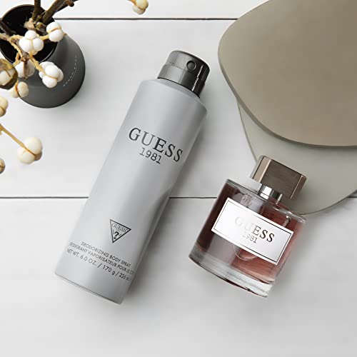 GUESS 1981 Men/Homme Eau de Toilette 3 Piece Gift Set - Cologne Spray 3.4 Fl. Oz., Deodorizing Body Spray 6.0 Oz., & Shower Gel 6.7 Fl. Oz.