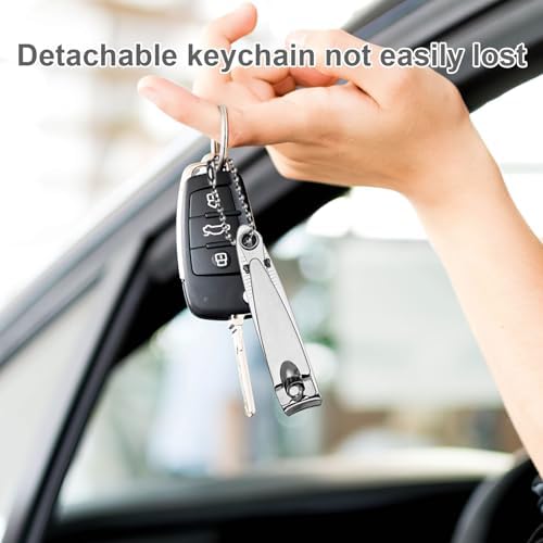 Individually Wrapped Nail Clippers in Bulk Stainless Steel Fingernail Clippers Bulk, Sturdy Thick Toenail Clippers Mini Men Women Nail Tip Cutter Trimmer for Homeless, Travel, Hotel (2 inch 50Count)