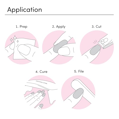 Dashing Diva Glaze Nail Strip Set - Grapefruit Gone Wild - Long Lasting, Chip Resistant, Semi-Cured Gel Nail Strips - Summer Gel Set - 4-Piece Manicure Kit with 32 Strips