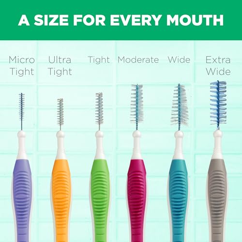 GUM Proxabrush Go-Betweens - Ultra Tight -Interdental Brushes - Soft Bristled Dental Picks for Plaque Removal Health - Safe for Braces & Dental Devices, 15 Count