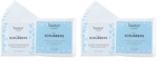 Butter LONDON Nail Polish Remover Pads, Nail Scrubbers (10 Count) - 2-in-1 Prep & Lacquer Remover Nail Wipes - Travel-Friendly Gel Fingernail Polish Remover - Cruelty-Free, Paraben-Free & Gluten-Free