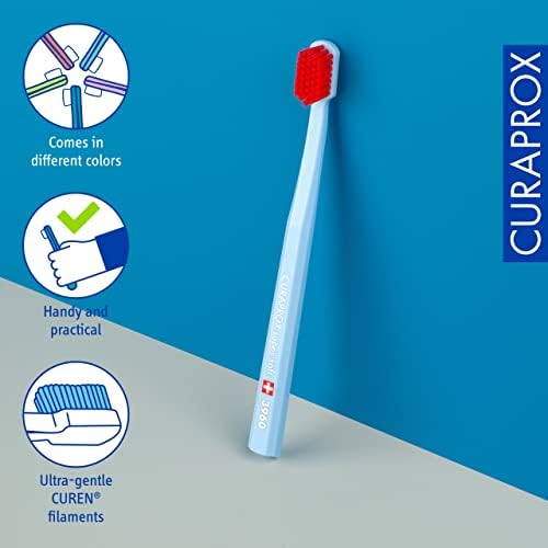 Curaprox Sensitive Supersoft Toothbrush CS 3960, 6 Pack, Colors May Vary