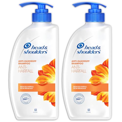 Head & Shoulders Anti Hair fall Shampoo, 2 Pack Anti Dandruff Shampoo, Relieves Dry Scalp and Repairs Damage, Fresh Scent, 22 oz Pump Bottles