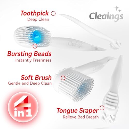 cleaings® Mini Disposable Toothbrush Set with Toothpaste – Travel Essentials, Portable Toothbrush for Women & Men, Camping, Road Trip, Vacation, 24 Count-Mix Flavor（Pack of 5）