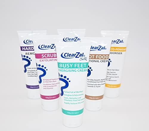 Clearzal Busy Feet Cooling Energizing Foot Cream, Packed with Menthol for Pain Relief for Tired Achy Feet, Refreshes and Rejuvenates, Helps to Provide Relief from Neuropathy, 3.4 Ounce Tube