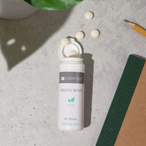 CariFree Breath Mints, Hydroxyapatite and Xylitol, Sugar-Free, pH Elevating, Delicious & Refreshing, Convenient On-The-Go, Travel Size, 6 Tubes Per Box (50 ct. each)