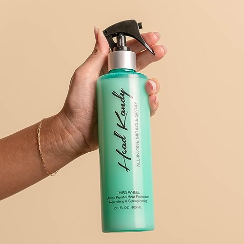 Head Kandy Heat Protectant Spray For Hair | The Third Wheel | Thermal Protection Spray With Amino Keratin | Protects Against Heat Damage, Breakage, Humidity | 13.5 oz