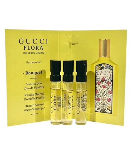 Gucci Flora Gorgeous ORCHID Sample Perfume Women EDP Spray 1.5 ml / 0.05 oz - set of 3