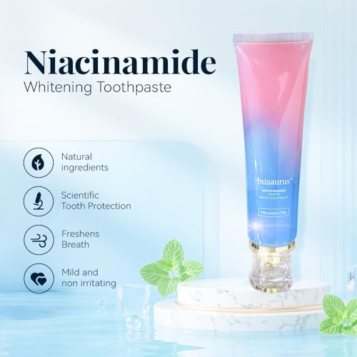 Busarus Toothpaste, Busarus Niacinamide Whitening Toothpaste, Fluoride-Free Whitening, with Coconut Oil & Xylitol, Freshen Breath (1)