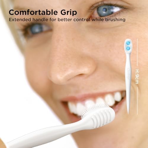 cleaings® Disposable Toothbrushes -Portable Mini Travel Toothbrushes with Tongue Cleaner & Pick for Work or Travel, No Water Needed (Mint)