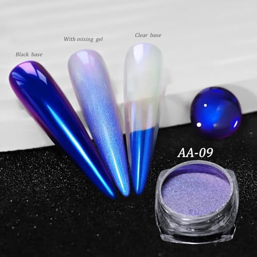 CHARMING MAY Holographic Chrome Nail Powder Sparkle Diamond Reflective Glitter Dust Metallic Nail Powder Magic Galaxy Effect for Nails Art (12Box Chameleon)