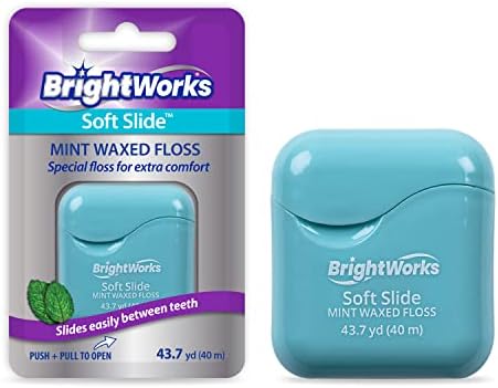 BrightWorks Soft Slide Dental Floss, for Tight Spaces and Extra Comfort, 43.7 Yards (Pack of 4)