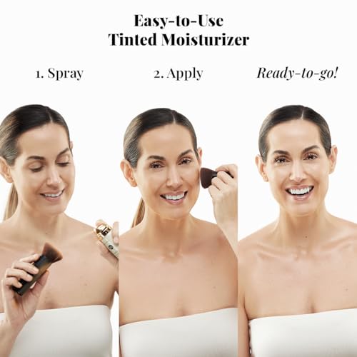 Jerome Alexander MagicMinerals AirTint Tinted Moisturizer AirBrush Spray Light | Tinted Moisturizer Spray with Anti-Aging Ingredients | Light Medium |2PC