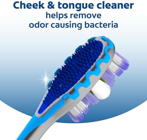 Colgate 360 Advanced Floss Tip Toothbrush, Soft Toothbrush for Adults, 4 Pack