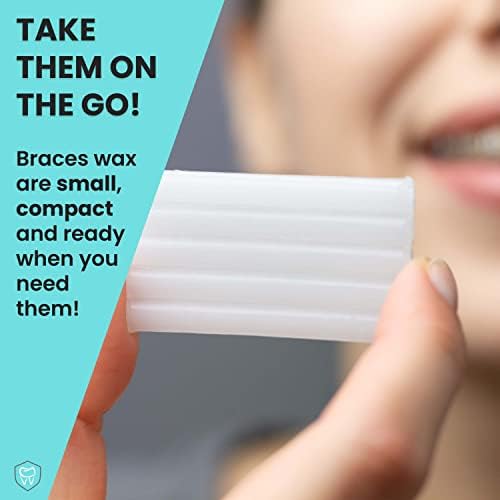 Braces Wax, 50 Premium Orthodontic Strips - Unscented & Flavorless with Color Cases and Storage. 10 Pack, Fresh Knight (Colors)