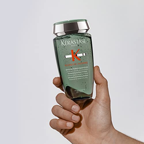 Kerastase Genesis Homme Bain De Force Shampoo For Men - Deep Cleansing & Hydrating, For Weakened Hair & Beard, 8.5 Fl Oz