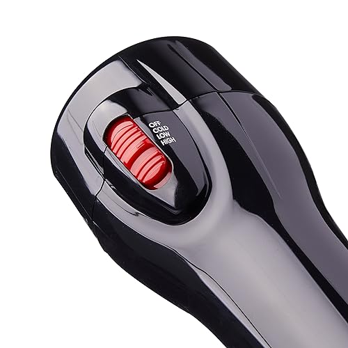 KISS Handle-Less 1875W Ceramic Tourmaline Hair Dryer, Effortless Styling Precision Blow Dryer, Cool Touch Nozzle, Triple-Layer Heat Insulation, Heat Resistant Cap, 3 Styling Attachments, Up to 450°F