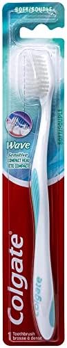 Colgate Wave Sensitive Toothbrush, Compact, Soft (Colors Vary) - Pack of 4