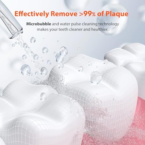 iHealth VESA Gentle Smart Water Flosser for Sensitive Teeth & Gums: Microbubble Deep Clean Technology, Smart Pressure Stabilization, IPX7 Waterproof with Travel-Friendly Design