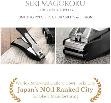 KAI Japanese Nail Clippers With Side Nail File, Stainless Steel, Large, Made in Japan