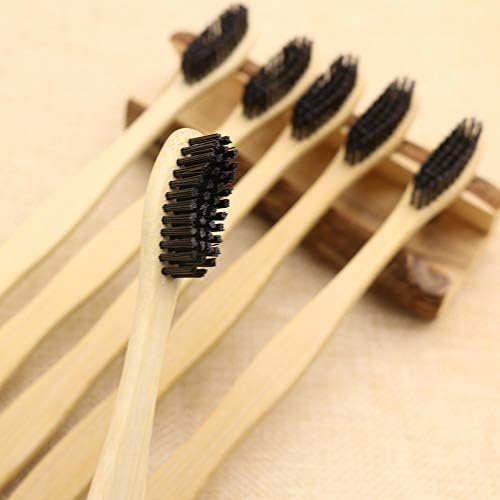 Hard Toothbrush Bamboo Toothbrush for Adult Manual Toothbrsuh Hard Bristles Pack of 6