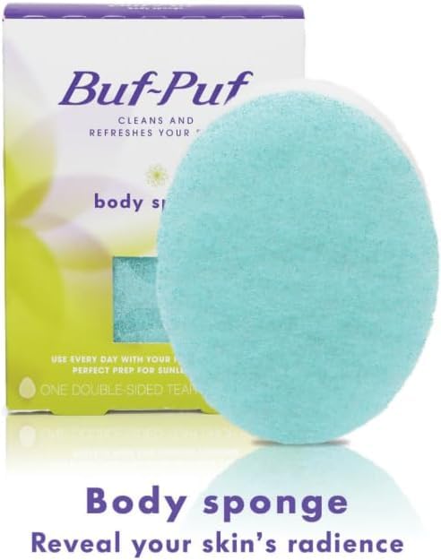 Buf-Puf Body Sponge, Bath Sponge, Dermatologist Developed, Cleanses Skin of Dirt, and Excess Oil, Reusable, Exfoliating, 2 Count