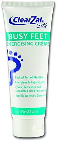 Clearzal Busy Feet Cooling Energizing Foot Cream, Packed with Menthol for Pain Relief for Tired Achy Feet, Refreshes and Rejuvenates, Helps to Provide Relief from Neuropathy, 3.4 Ounce Tube