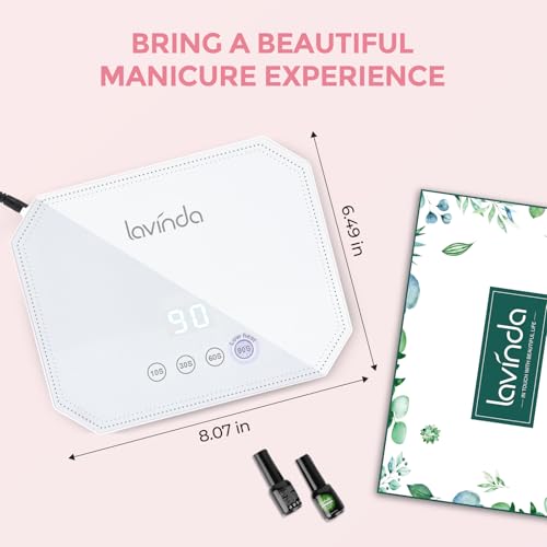 Lavinda 54W Corded UV LED Nail Lamp for Gel Nails - Plug-in Professional Nail Dryer with Fast Curing, 4 Timers, Touch Screen, Compatible with All Gel Polishes (White)