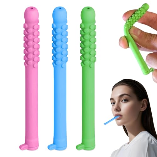 Chewable Breather Quit,3PCS Chewable Essential Oil Breath Stick,Chewable Breather Stick with Essential Oil for Aromatherapy on The Go Natural Focus