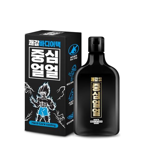 Joongsim Ulul Body Attack Mens Sports Massage Shower Gel Cool Menthol Remove Odor Mint Scent Body Wash 6.76 fl. oz